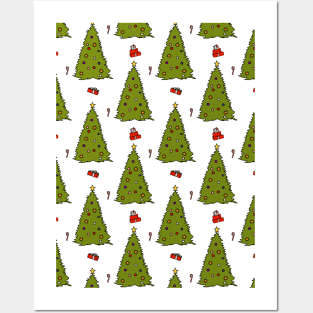 Christmas Trees Pattern Posters and Art